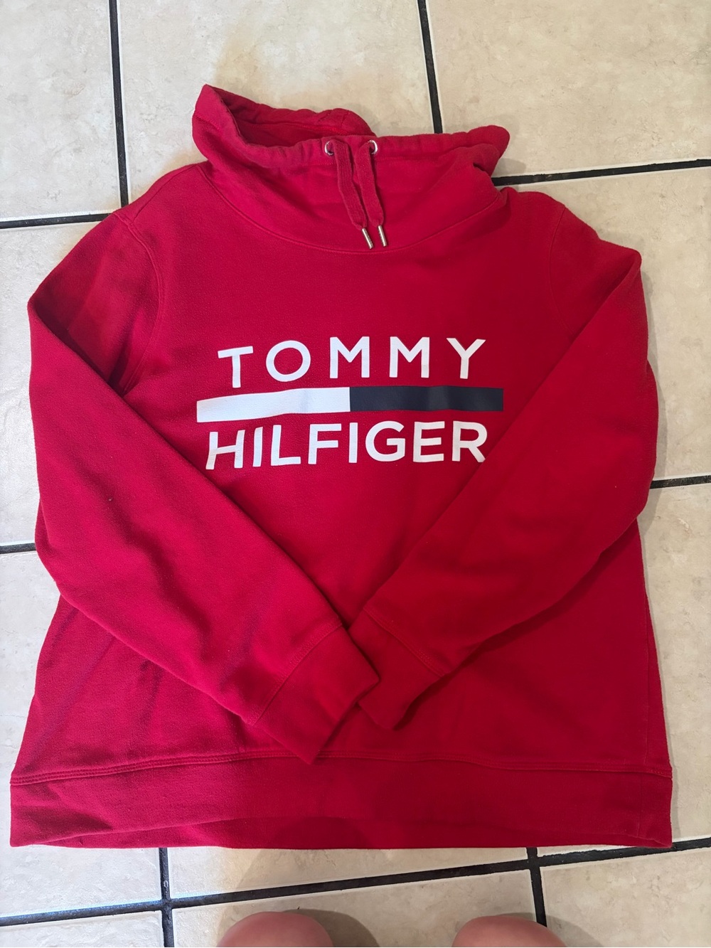 Tommy Hilfiger Red Crewneck Logo Sweatshirt